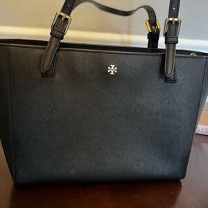 Tory Burch Black Tote with Gold Accents